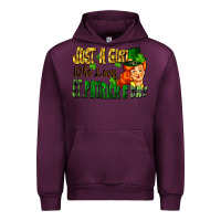 Mauve Wine Just a girl who loves St. Patrick's Day Urban Hoodie - FaDigitalArtStudio