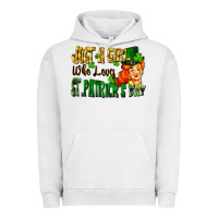 Pigment Lunar Rock Just a girl who loves St. Patrick's Day Urban Hoodie - FaDigitalArtStudio