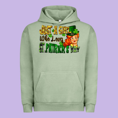 Just A Girl Who Loves St. Patrick's Day Urban Hoodie Designed By Fadigitalartstudio