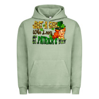 Pigment Oil Green Just a girl who loves St. Patrick's Day Urban Hoodie - FaDigitalArtStudio
