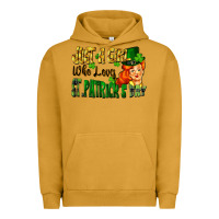 Pigment Peanut Butter Just a girl who loves St. Patrick's Day Urban Hoodie - FaDigitalArtStudio