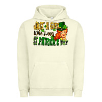 Pigment Pistachio Just a girl who loves St. Patrick's Day Urban Hoodie - FaDigitalArtStudio