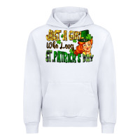 White Just a girl who loves St. Patrick's Day Urban Hoodie - FaDigitalArtStudio