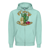 Seafoam Merry Christmas Cactus Zipper Hoodie - Bettercallsaul