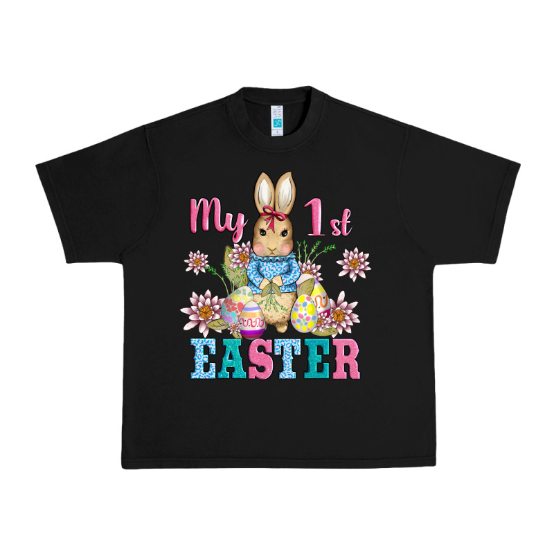 My First Easter With Baby Bunny And Eggs Urban Heavy Tee by AdoDesignShop | Teevron