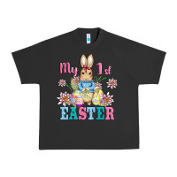 Pigment Black my first easter with baby bunny and eggs Urban Heavy Tee - AdoDesignShop