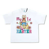 White my first easter with baby bunny and eggs Urban Heavy Tee - AdoDesignShop