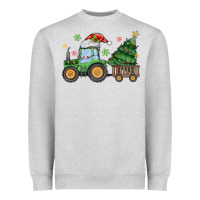 Heather Grey christmas tractor Heavyweight Sweatshirt - MaliasSmallBusiness