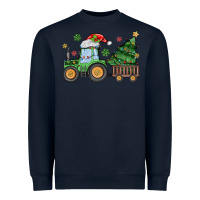 Navy christmas tractor Heavyweight Sweatshirt - MaliasSmallBusiness