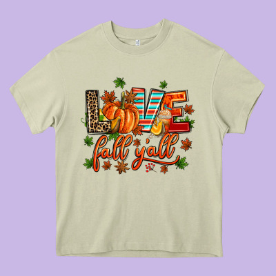Love Fall  Yall Heavy Core Tee Designed By Adodesignshop