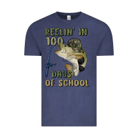 Vintage Denim reelin' in 100 days of school Vintage Tee - MaliasSmallBusiness