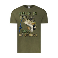 Vintage Olive reelin' in 100 days of school Vintage Tee - MaliasSmallBusiness