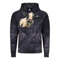 Cloud Black holstein heifer face Vintage Hoodie - LillyAllenDesigns