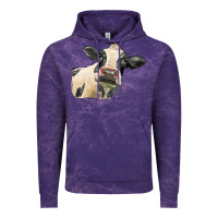 Cloud Purple holstein heifer face Vintage Hoodie - LillyAllenDesigns