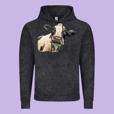 Holstein Heifer Face Vintage Hoodie Designed By Lillyallendesigns