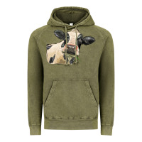 Vintage Olive holstein heifer face Vintage Hoodie - LillyAllenDesigns
