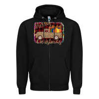 Black Merry Christmas Truck Zipper Hoodie - Bettercallsaul
