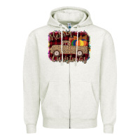 Oatmeal Heather Merry Christmas Truck Zipper Hoodie - Bettercallsaul