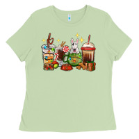 Matcha Christmas coffee cups with Bull Terrier Ladies Tee - RanaPortraitStore