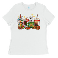 White Christmas coffee cups with Bull Terrier Ladies Tee - RanaPortraitStore