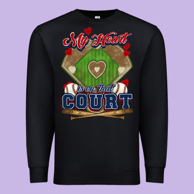 My Heart Is On That Court Baseball Premium Sweatshirt Designed By Howdyjamesfarm