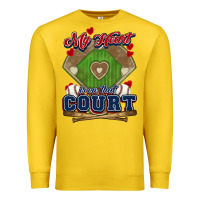 Lemon My heart is on that court Baseball Premium Sweatshirt - HowdyJamesFarm