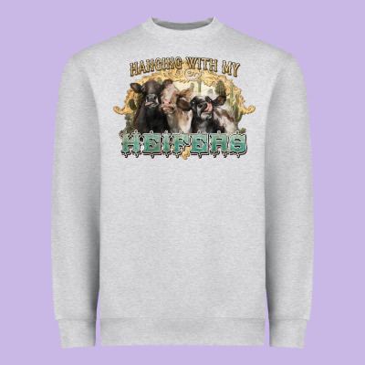 Hanging With My Heifers Heavyweight Sweatshirt Designed By Nancycooperartshop