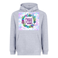 Heather Grey mermaid kisses starfish wishes Heavyweight Hoodie - TumblerDesignByShophia