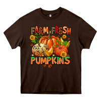 Chocolate Brown farm fresh pupkins Heavy Core Tee - AdoDesignShop