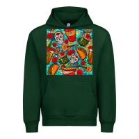 Forest Green hispanic heritage month coffee cups and taco with glitter and leopard  Urban Hoodie - BundleAndBundleShop