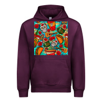 Mauve Wine hispanic heritage month coffee cups and taco with glitter and leopard  Urban Hoodie - BundleAndBundleShop