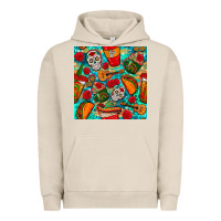 Pigment French Oak hispanic heritage month coffee cups and taco with glitter and leopard  Urban Hoodie - BundleAndBundleShop
