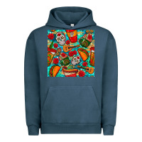 Pigment Midnight Navy hispanic heritage month coffee cups and taco with glitter and leopard  Urban Hoodie - BundleAndBundleShop