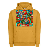 Pigment Peanut Butter hispanic heritage month coffee cups and taco with glitter and leopard  Urban Hoodie - BundleAndBundleShop