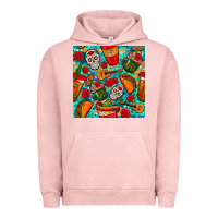 Pigment Salmon hispanic heritage month coffee cups and taco with glitter and leopard  Urban Hoodie - BundleAndBundleShop