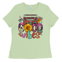 Matcha good vibes cassette boombox Ladies Tee - FaDigitalArtStudio