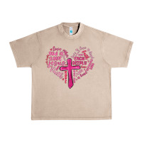 French Oak jesus is love heart cross valentines day Urban Heavy Tee - MaliasSmallBusiness