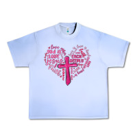Grape Ice jesus is love heart cross valentines day Urban Heavy Tee - MaliasSmallBusiness