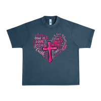 Midnight Navy jesus is love heart cross valentines day Urban Heavy Tee - MaliasSmallBusiness