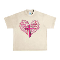 Sandshell jesus is love heart cross valentines day Urban Heavy Tee - MaliasSmallBusiness