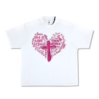 White jesus is love heart cross valentines day Urban Heavy Tee - MaliasSmallBusiness