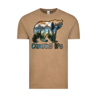 Vintage Coffee camping bear Vintage Tee - MaliasSmallBusiness