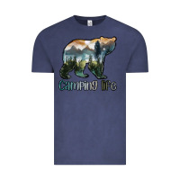Vintage Denim camping bear Vintage Tee - MaliasSmallBusiness