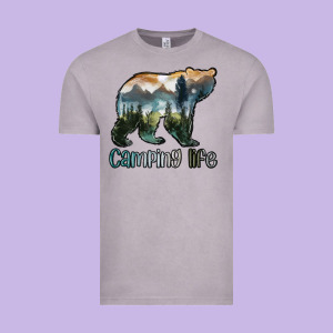 Camping Bear Vintage Tee Designed By Maliassmallbusiness