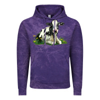 Cloud Purple holstein cow sitting Vintage Hoodie - LillyAllenDesigns