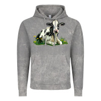 Cloud Rock holstein cow sitting Vintage Hoodie - LillyAllenDesigns