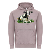 Vintage Zinc holstein cow sitting Vintage Hoodie - LillyAllenDesigns