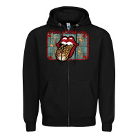 Black Merry Christmas Lips Santa Zipper Hoodie - Bettercallsaul