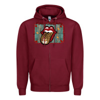 Burgundy Merry Christmas Lips Santa Zipper Hoodie - Bettercallsaul