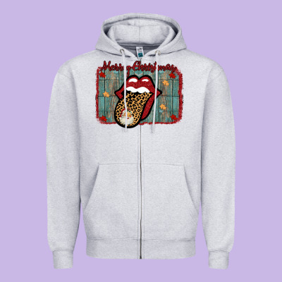 Merry Christmas Lips Santa Zipper Hoodie Designed By Bettercallsaul